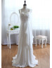 Ivory Chiffon Uneven Look Skirt Prom Dress